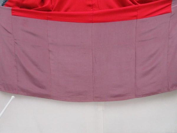 Photo10: 2925T10z810 Vintage Japanese Kimono Silk KOMON Flower Dark cyan blue (10)