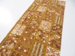 Photo4: 1I04z90  Japanese Kimono Crepe Silk  FABRIC Flowers Ochre 60.6x13.8 (4)