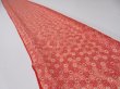 Photo1: 3N07z40  Japanese Kimono Silk  FABRIC Flowers Orange-Red 55.9x7.5 (1)