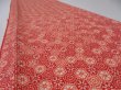 Photo4: 3N07z40  Japanese Kimono Silk  FABRIC Flowers Orange-Red 55.9x7.5 (4)