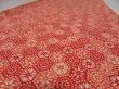 Photo4: 3N08z40  Japanese Kimono Silk  FABRIC Flowers Orange-Red 55.9x7.5 (4)