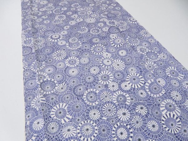 Photo3: 4G02z80  Japanese Kimono Silk  FABRIC Umbrella Dark lavender blue 63.8x13.8 (3)