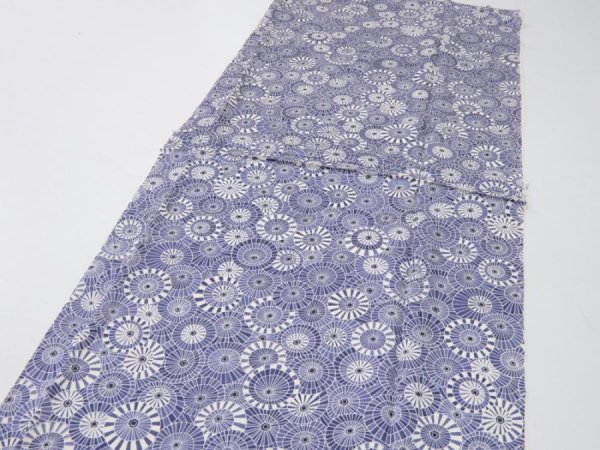 Photo4: 4G02z80  Japanese Kimono Silk  FABRIC Umbrella Dark lavender blue 63.8x13.8 (4)
