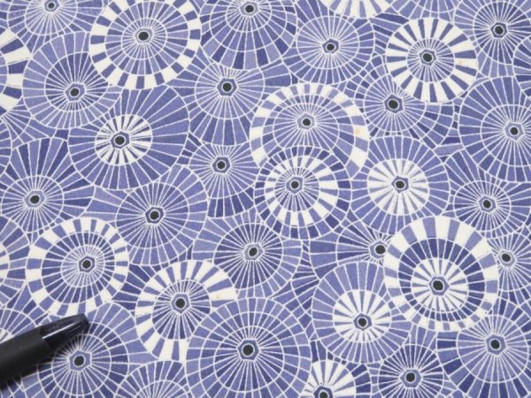 Photo8: 4G02z80  Japanese Kimono Silk  FABRIC Umbrella Dark lavender blue 63.8x13.8 (8)