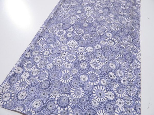 Photo2: 4G03z80  Japanese Kimono Silk  FABRIC Umbrella Dark lavender blue 63.8x13.8 (2)