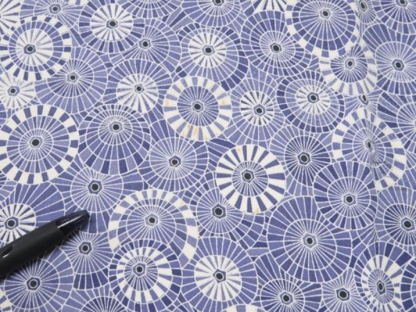 Photo10: 4G03z80  Japanese Kimono Silk  FABRIC Umbrella Dark lavender blue 63.8x13.8 (10)