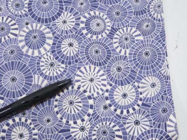 Photo7: 4G04z80  Japanese Kimono Silk  FABRIC Umbrella Dark lavender blue 63.8x13.8 (7)