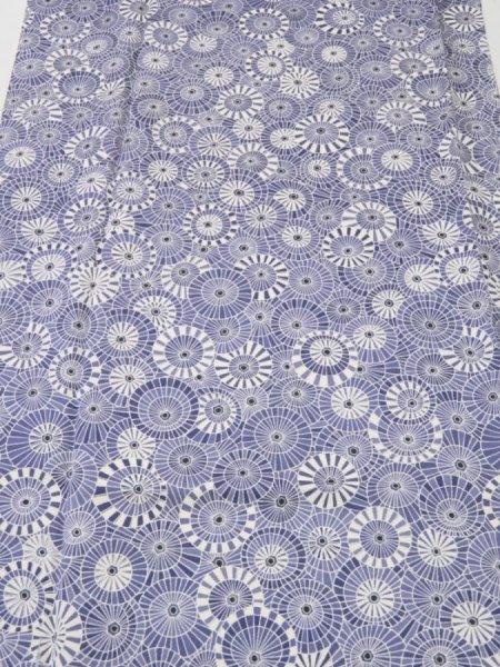 Photo1: 4G05z80  Japanese Kimono Silk  FABRIC Umbrella Dark lavender blue 63.8x13.8 (1)
