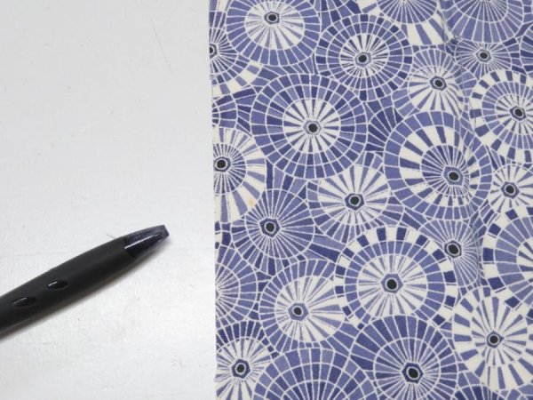 Photo7: 4G05z80  Japanese Kimono Silk  FABRIC Umbrella Dark lavender blue 63.8x13.8 (7)