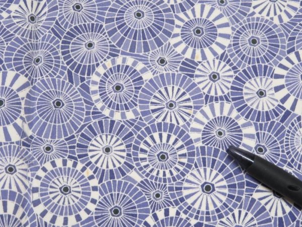 Photo8: 4G05z80  Japanese Kimono Silk  FABRIC Umbrella Dark lavender blue 63.8x13.8 (8)