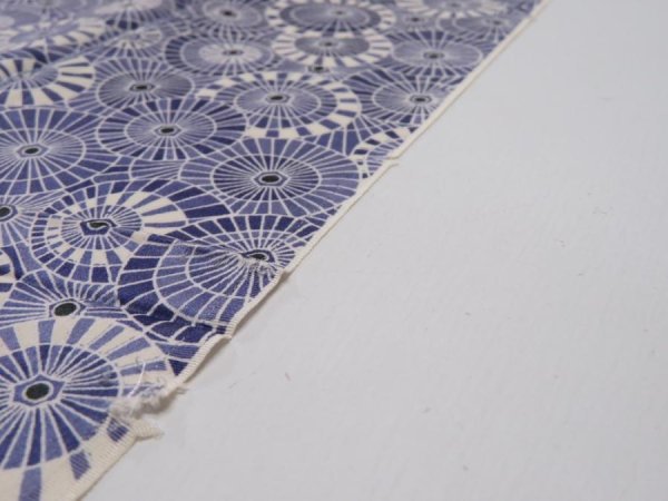 Photo11: 4G05z80  Japanese Kimono Silk  FABRIC Umbrella Dark lavender blue 63.8x13.8 (11)