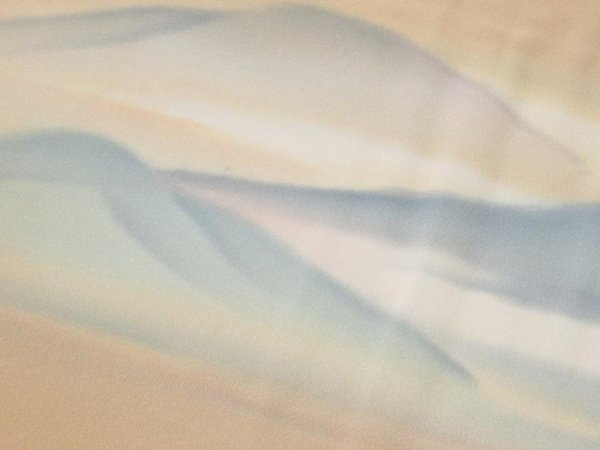 Photo3: 4J02z60  Japanese Kimono Silk  FABRIC Mountain Light orange 41.7x13.8 (3)