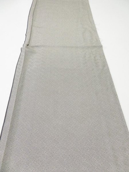 Photo5: 4F01z50  Japanese Kimono Silk  FABRIC Sayagata Gray 37.0x13.8 (5)