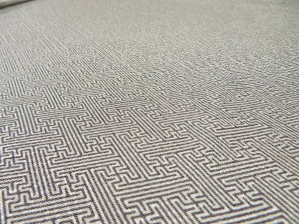 Photo4: 4F02z50  Japanese Kimono Silk  FABRIC Sayagata Gray 37.0x13.8 (4)