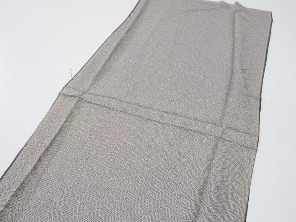 Photo4: 4F03z80  Japanese Kimono Silk  FABRIC Sayagata Gray 64.6x13.8 (4)