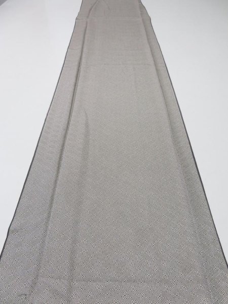 Photo5: 4F05z80  Japanese Kimono Silk  FABRIC Sayagata Gray 64.6x14.2 (5)