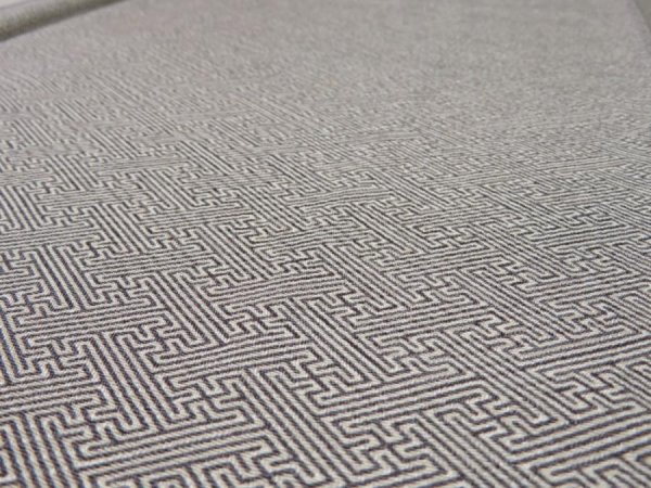 Photo6: 4F05z80  Japanese Kimono Silk  FABRIC Sayagata Gray 64.6x14.2 (6)