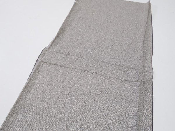 Photo4: 4F06z80  Japanese Kimono Silk  FABRIC Sayagata Gray 64.6x14.2 (4)