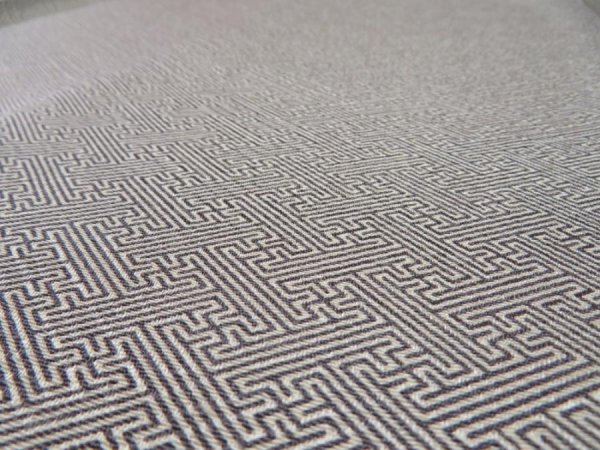 Photo5: 4F06z80  Japanese Kimono Silk  FABRIC Sayagata Gray 64.6x14.2 (5)