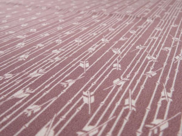 Photo4: 1K02z60  Japanese Kimono Silk  FABRIC Yabane Rosy brown 42.5x14.6 (4)