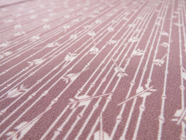 Photo5: 1K04z100  Japanese Kimono Silk  FABRIC Yabane Rosy brown 72.4x14.6 (5)