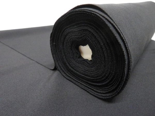Photo2: F05z1100  Japanese Kimono Silk TOMESODE BOLT FABRIC  Black 551.2x14.8 (2)
