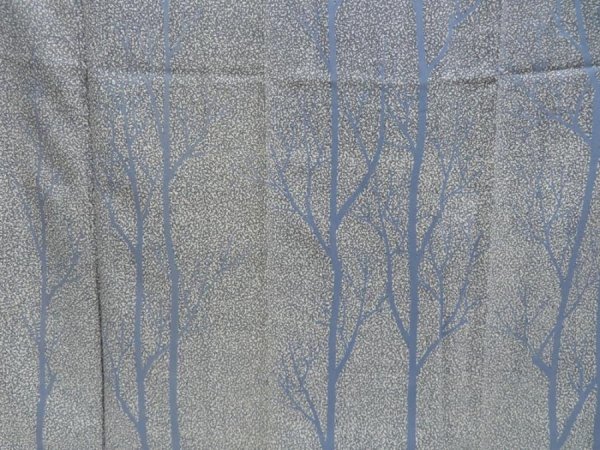 Photo7: 3228T08z990  Japanese Kimono Silk Artist work TSUKESAGE Grove Gray (7)