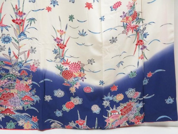 Photo6: 3305T01z990  Japanese Kimono Silk TSUKESAGE-KOMON Kyo-Bingata (6)