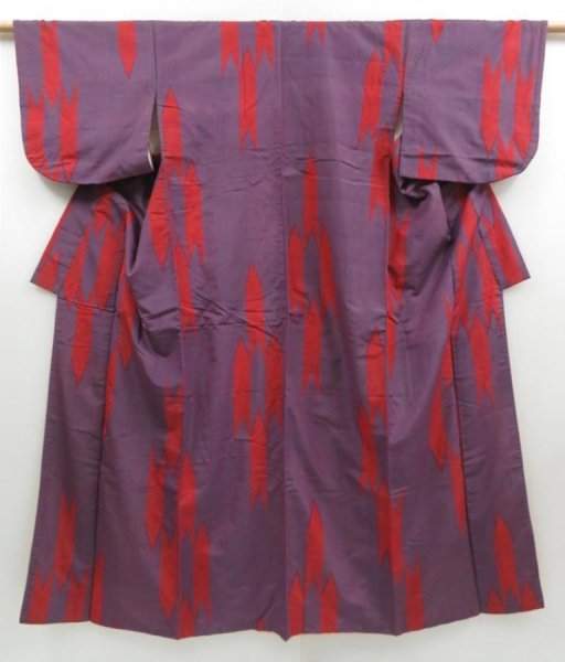 Photo1: 3305T07z700 Vintage Japanese Kimono Silk KOMON Yagasuri Lapis lazuli (1)