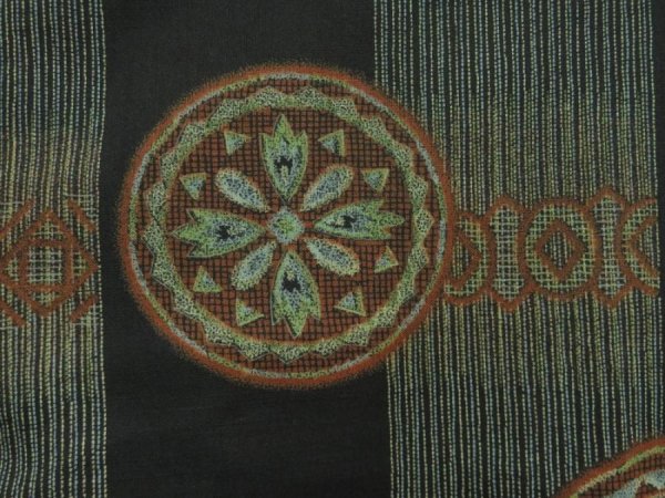 Photo6: 3311T07z700 Antique Japanese Kimono Muslin KOMON  Black (6)