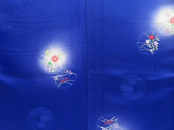 Photo5: 3312T01z890  Japanese Kimono Silk KOMON Yukiwa Dark lavender blue (5)