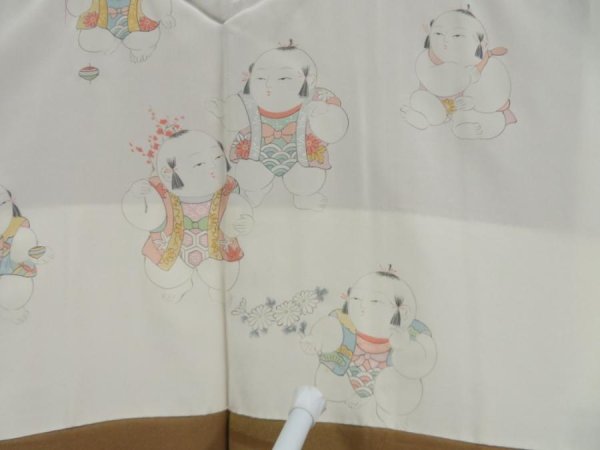 Photo8: 3326T05z580  Japanese Kimono Silk HAORI  Ochre (8)