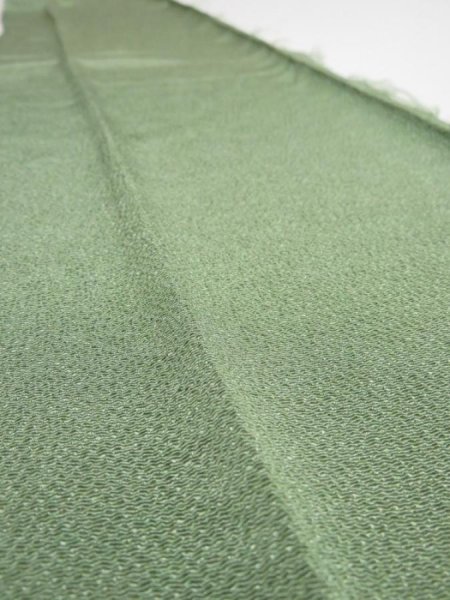 Photo4: 4J09z30  Japanese Kimono Silk  FABRIC Plain Grass green 39.4x6.7 (4)