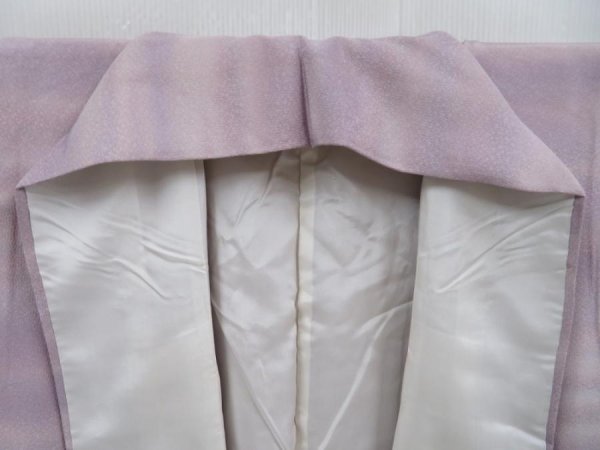 Photo8: 3530T10z920  Japanese Kimono Silk KOMON Shading off Light purple (8)