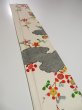 Photo3: 4i08z40  Japanese Kimono Silk  FABRIC Plum branch Off-white 52.0x6.7 (3)