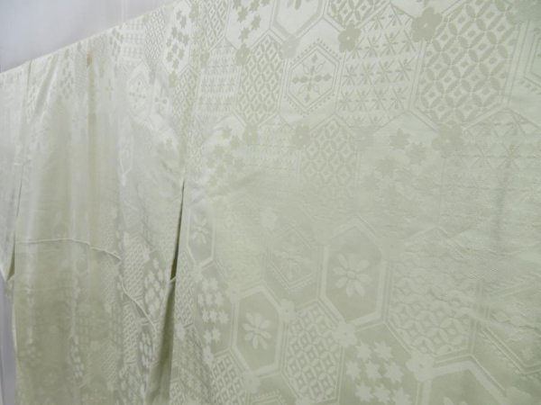 Photo2: 3611T13z790  Japanese Kimono Silk IROMUJI Kikko Soft green (2)