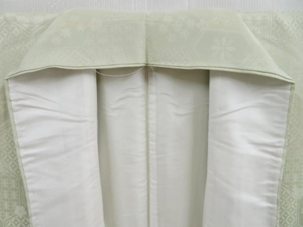 Photo8: 3611T13z790  Japanese Kimono Silk IROMUJI Kikko Soft green (8)