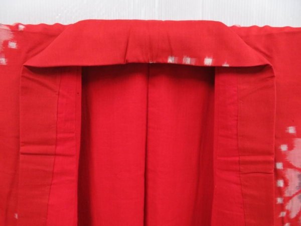 Photo8: 3725T13z570 Vintage Japanese Kimono Silk MEISEN Flower Red (8)