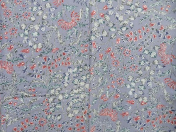 Photo5: 3802T02z890 Vintage Japanese Kimono Silk KOMON Flowers Light purple (5)