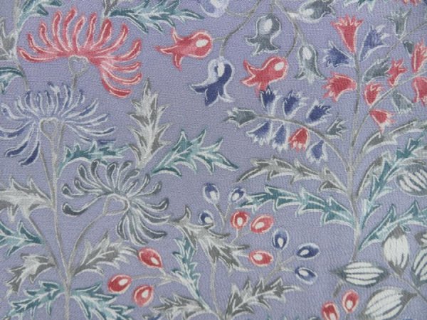 Photo6: 3802T02z890 Vintage Japanese Kimono Silk KOMON Flowers Light purple (6)