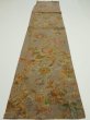 Photo5: 2L03z80  Japanese Kimono Silk  FABRIC Flowers Brown-Gray 61.4x14.2 (5)