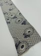 Photo2: 2K08z30  Japanese Kimono Silk  FABRIC Chrysanthemum Navy 54.3x7.1 (2)