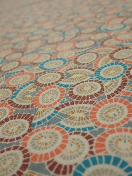 Photo4: 2J03z90  Japanese Kimono Silk  FABRIC Umbrella Gray 63.8x14.6 (4)