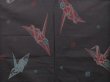 Photo5: 3821T02z650 Vintage Japanese Kimono Silk OMESHI KOMON Origami crane (5)