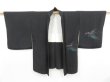 Photo6: 3822T10z600 Vintage Japanese Kimono Silk HAORI Wave Black (6)