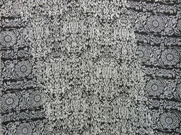 Photo5: 3828T02z940 Vintage Japanese Kimono Crepe Silk KOMON  Black (5)
