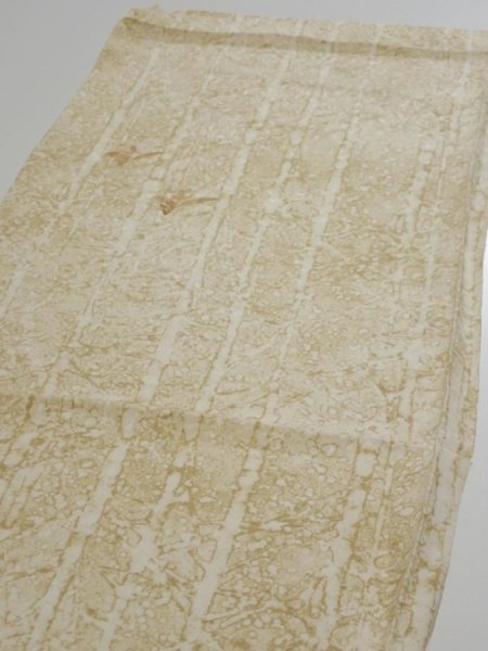 Photo3: 2U01z50  Japanese Kimono Silk  FABRIC Grove Light olive 42.5x14.4 (3)