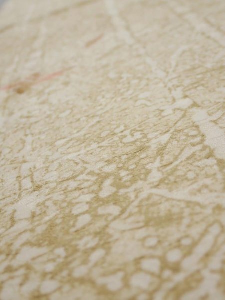 Photo4: 2U05z80  Japanese Kimono Silk  FABRIC Grove Light olive 63.8x14.2 (4)