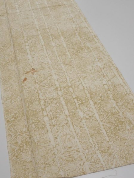 Photo2: 2U06z80  Japanese Kimono Silk  FABRIC Grove Light olive 63.8x14.4 (2)