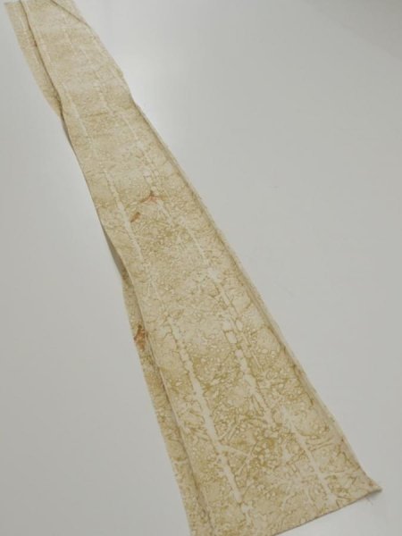 Photo5: 2U07z40  Japanese Kimono Silk  FABRIC Grove Light olive 58.3x7.5 (5)